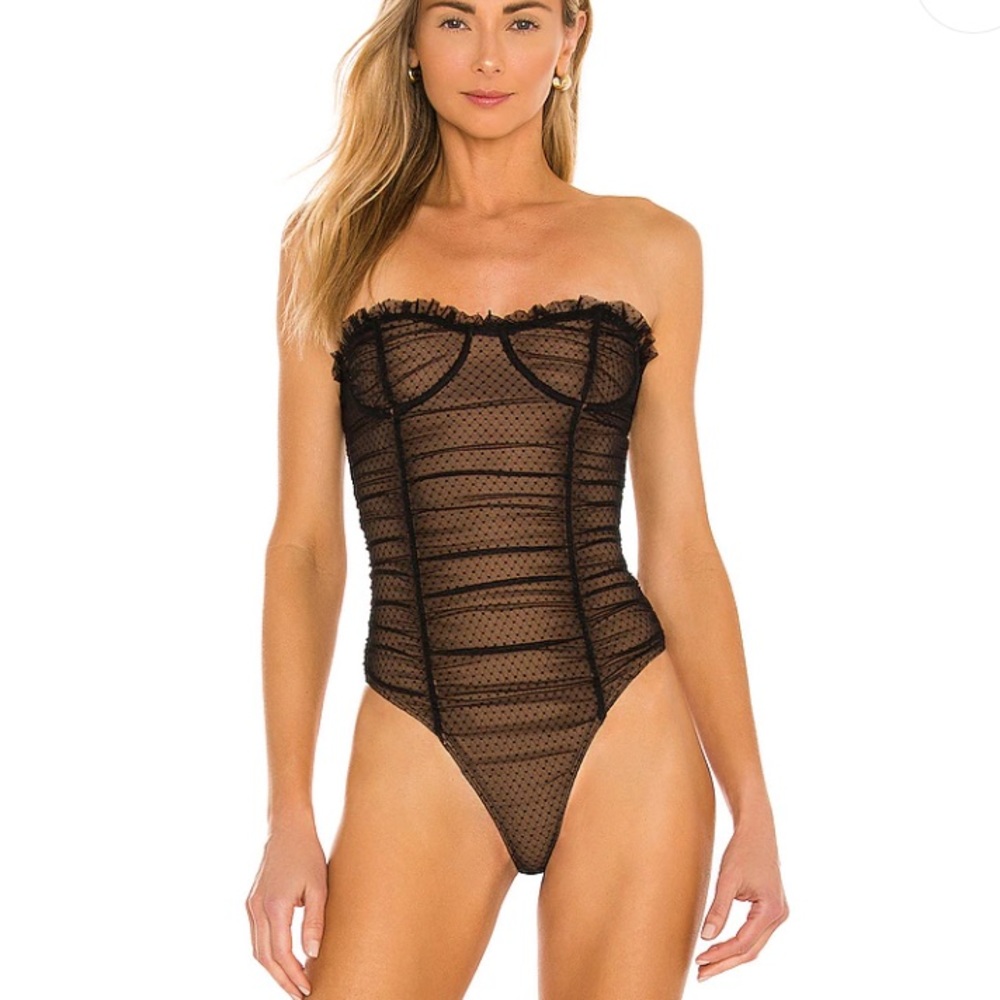 Wyn Bodysuit in Black by MAJORELLE